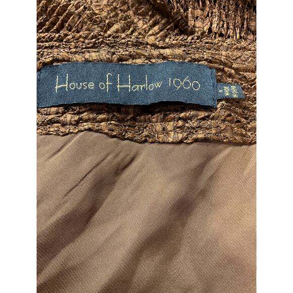 House Of Harlow 1960 'Massima' Brown Asymmetrical Midi Dress Size S - NWT - Picture 4 of 5